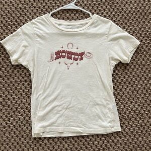 Pacsun cream howdy baby tee size S